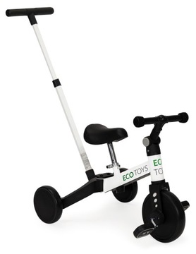 Rower trójkołowy Ecotoys YM-BT-6 PUSH WHITE Biały, Czarny