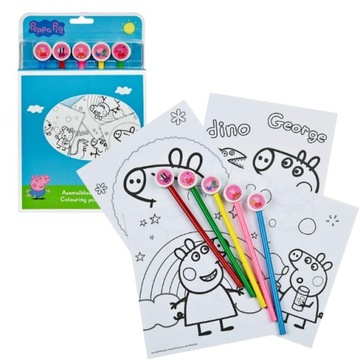 Zestaw Kolorowanka ŚWINKA PEPPA Kredki + gumki