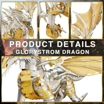 Piececool 3D металлические пазлы Glorystrom Dragon в сборе, наборы моделей головоломки