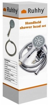 ДУШЕВОЙ НАБОР ЭКОНОМИЧНАЯ ДУШЕВАЯ РУЧКА 5F + ШЛАНГ + ХРОМИРОВАННАЯ РУЧКА