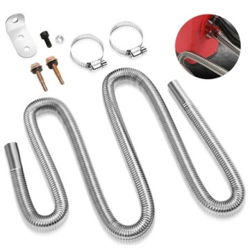 КОМПЛЕКТ ВЫХЛОПНОЙ ТРУБЫ ДЛЯ ДИЗЕЛЬНОГО ОТОПЛЕНИЯ 2М 25ММ + 2*ХОМУТА