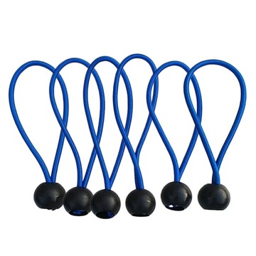 6x Blue Ball Bungee Cord Plandeka do wiązania namiotu, niebieska 4 cale