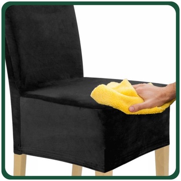 Чехол на СТУЛ XXL, ЧЕРНЫЙ ЭЛАСТИЧНЫЙ ВЕЛЮР