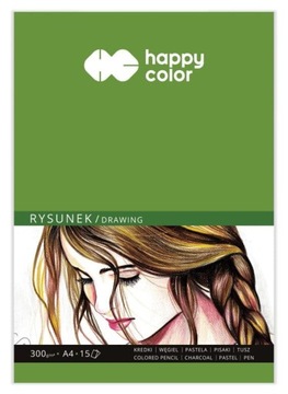 Gruby Blok do rysunku Happy Color 300g A4 15arkuszy