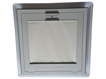 Мансардное окно МПК 46К 40х40, большое зимнее покрытие, серое, с рольставней и москитной сеткой