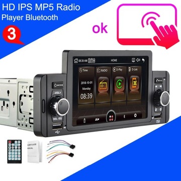 Styl nr 3 Odtwarzacz samochodowy MP5 1 Din GPS BT
