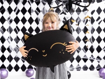 Фольгированный шар BLACK KITTEN кот на день рождения гелий 48см