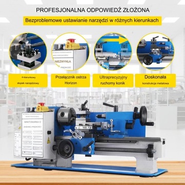 Мини-токарный станок по металлу и дереву 400 Вт