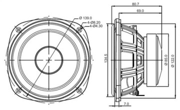 Громкоговоритель SB Acoustics SB13PFC25-8 5 дюймов - 8 Ом