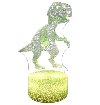 3D светодиодный USB-ночник с динозавром 16 ЦВЕТОВ + пульт дистанционного управления ПОДАРОК