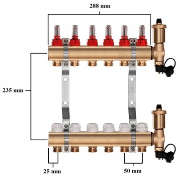 Подпольный распределитель 6 + НАСОС WILO + СОЕДИНИТЕЛИ PEX + КОРОБКА ДЛЯ НАВЕРХНЕГО МОНТАЖА