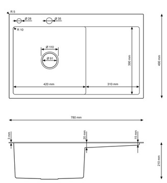 МОЙКА СТАЛЬНАЯ МОЙКА, 1 КОЛОКОЛЬЧИК, HEAVY ROYAL + СИФОН