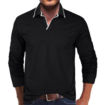 T-shirt z długim rękawem męskiej koszulki polo