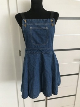 DENIM CO__sukienka jeans OGRODNICZKA___38 M