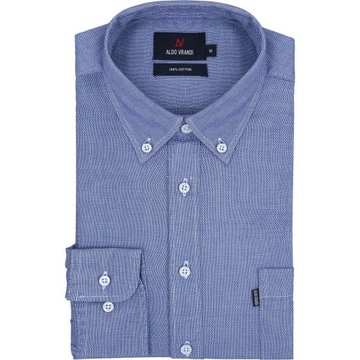 niebieska bawełniana koszula męska (Dobby) regular fit 4XL_klatka_140