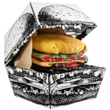 SKARPETKI DAMSKIE KOLOROWE HAMBURGER BURGER ŚMIESZNY PREZENT DLA DZIEWCZYNY