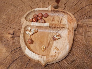 Тарелка для закусок, деревянная тарелка из желудя