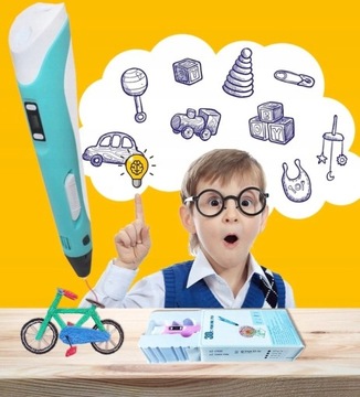 НАБОР 3D РУЧКИ ДЛЯ ДЕТЕЙ ПРИНТЕР MAGIC PEN + PLA КАРТРИДЖИ 160 МЕТРОВ
