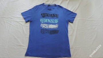 ARMANI JEANS T SHIRT Z NADRUKIEM L/XL