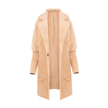 ПАЛЬТО АЛЬПАКА, ШЕРСТЯНОЙ ВОРОТНИК, СВЕТЛЫЙ ВЕРБЛЮДНЫЙ