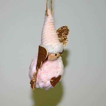 РОЖДЕСТВЕНСКАЯ ЕЛКА УКРАШЕНИЕ АНГЕЛ РОЗОВЫЙ 9X12X4 СМ ПОДАРОК