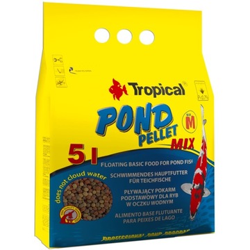 Tropical Pond Pellet M 5L Pokarm dla ryb pływające kuleczki 550g