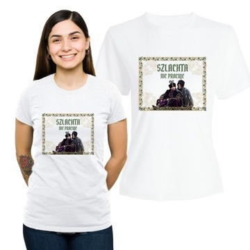 Koszulka Damska z Nadrukiem T-shirt Na Prezent 1670 Szlachta Nie Pracuje L