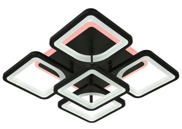 LAMPA WISZĄCA RING PLAFON CZERŃ żyrandol LED PILOT 3 BARWY RGB