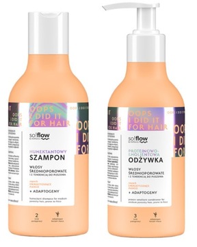 SO!FLOW ZESTAW WŁOSY ŚREDNIOPOROWATE SZAMPON + ODŻYWKA