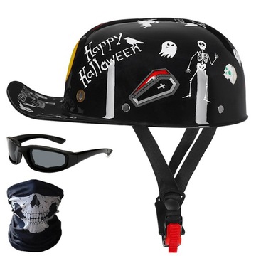 Nowa czapka z daszkiem w stylu retro Kask Harley okulary maska na twarz