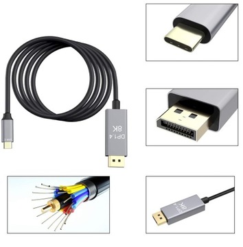 Кабель USB-C — DisplayPort 1.4 UHD 8K, 240 Гц, 1,8 м
