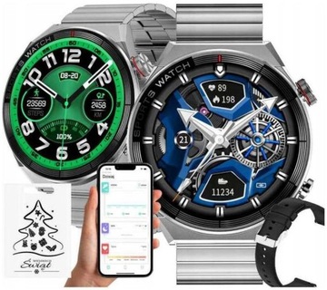 SMARTWATCH MĘSKI SREBRNY RUBICON ROZMOWY PULS TĘTNO EKG BT 320mAh !