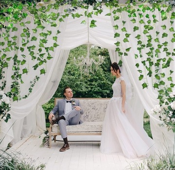 ПОДВЕСНЫЕ УКРАШЕНИЯ ИЗ ИСКУССТВЕННОГО ПЛЮЩА 2 метра ДЛЯ СВАДЕБНОЙ НОМЕРА