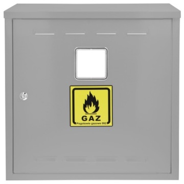 SZAFKA GAZOWA SKRZYNKA 60x70x25 SZARA BEZ PLECÓW