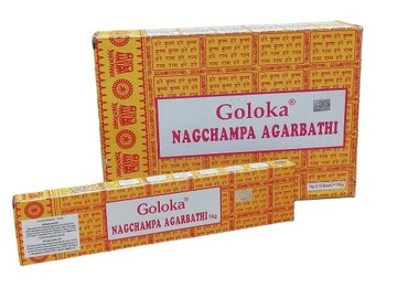 INDYJSKIE KADZIDEŁKA PYŁKOWE GOLOKA NAGCHAMPA AGARBATHI 192 g 12 op x 16 g