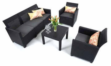 MEBLE Ogrodowe Zestaw MARIE 3-set DUŻA SOFA OGRODOWE + GRATIS BIEŻNIK 2w1