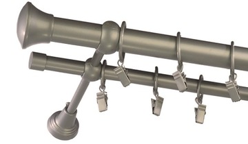 Karnisz metalowy fi 25+19 podwójny 4 m wybór zakończeń 10 kolorów salon