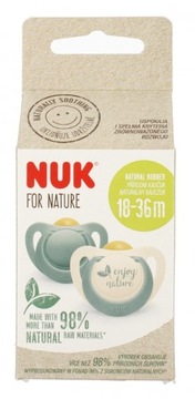 NUK Smoczek uspokajający lateksowy 18-36m For Nature zielony op.2 szt.
