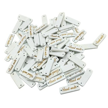 6x50 Kawałek Handmade Etykieta Drewniane guziki do