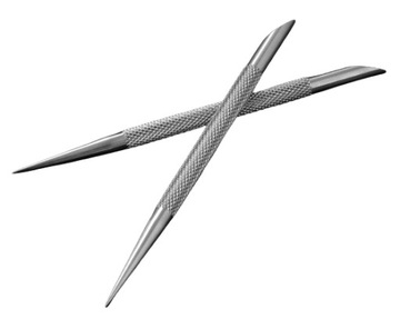 ПАЛОЧКИ ДЛЯ КУТИКУЛЫ Металлический двухсторонний нож с рифленой насадкой для ногтей