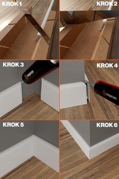 Широкий плинтус LCL-03, твердый полиуретан, водонепроницаемый