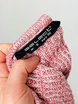 Sweter melanż S 36 sznurowane rękawy Select