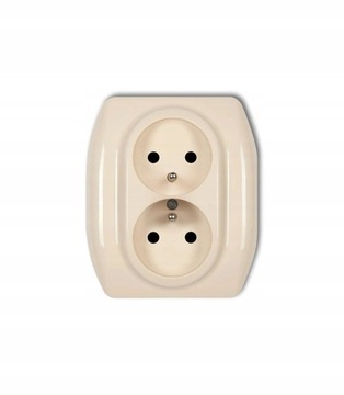 Gniazdo elektryczne 2x2p+z 1GP-2z Karlik TREND beż