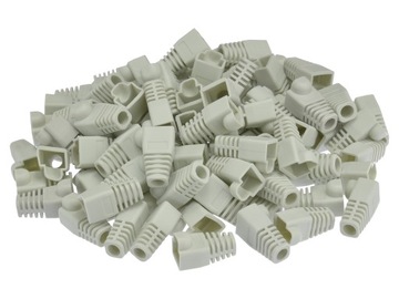 NEKU Osłonka gumowa do wtyku RJ45 szara 100szt
