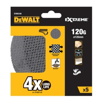 DEWALT SIATKA ŚCIERNA NA RZEP P120 125mm DWE6423