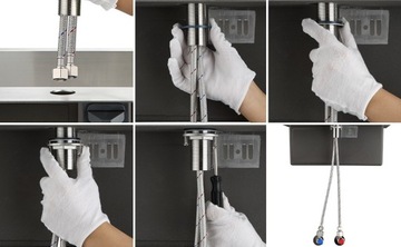 Смеситель для кухни, стальной поворотный смеситель для раковины под окном, складной, 63 мм