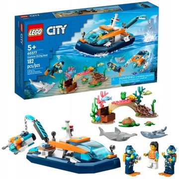 LEGO CITY 60377 ŁÓDŹ DO NURKOWANIA OKRĘT PODWODNY