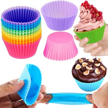 FOREMKI SILIKONOWE DO BABECZEK MUFFINEK 12 SZT