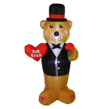 Walentynki Dmuchane Niedźwiedź UE Adapter Rekwizyty Świecąca Dekoracja Zewnętrzna dla