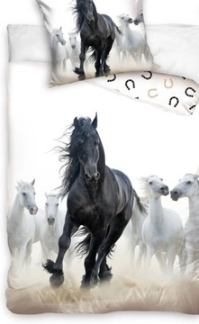 POŚCIEL KOŃ GALOPUJĄCE KONIE MUSTANG 140x200